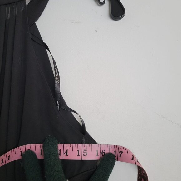 Guess Los Angeles Black Halter Sleeveless Lace Stripe Fit & Flare Dress Size 4 - Picture 8 of 16